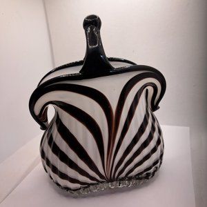 Hand Blown Art Glass Handbag Purse Vase in the Murano Italy style